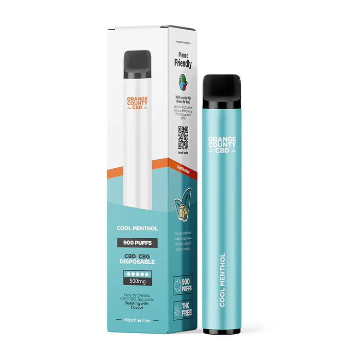 Cool Menthol (500mg) CBD Disposable Vape Bar by Orange County
