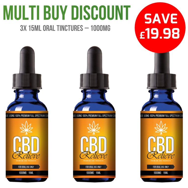 MULTI BUY DEAL: 3x 15ml Full Spectrum CBD Oil Tincture's - 1000mg