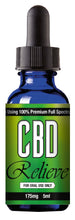 Load image into Gallery viewer, CLEARANCE OFFER: CBD Relieve | 5ml Full Spectrum CBD Oil Tincture - 175mg