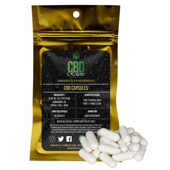 CBD Relieve | Full Spectrum CBD Capsules – 300mg / 30pcs