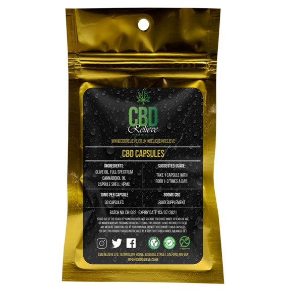 CBD Relieve | Full Spectrum CBD Capsules – 300mg / 30pcs